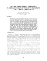 The Chicano/a Studies Program at Washington State University: Its Origins and Current Challenges