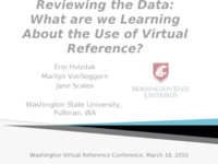 Reviewing the Data:  What are we Learning About the Use of Virtual Reference?