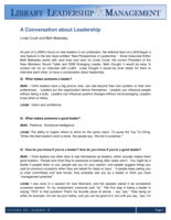 A Conversation about Leadership