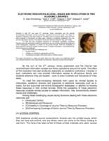 Electronic resources access: issues and resolutions in two academic libraries