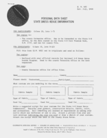 Personal data sheet- State dress revue information