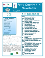 Ferry County 4-H Newsletter, January 2016