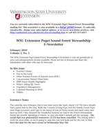 WSU Extension Puget Sound Forest Stewardship E-Newsletter, February 2010