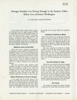 Nitrogen fertilizer use during drought in the summer fallow wheat area of Eastern Washington