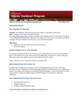 Master Gardener Program Newsletter, November 2015