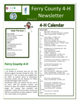 Ferry County 4-H Newsletter, December 2015