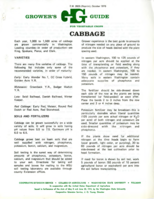 Grower's guide for vegetable crops: Cabbage