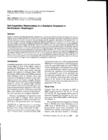 Soil-Vegetation Relationships in a Subalpine Grassland in Northeastern Washington