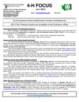 WSU Klickitat County Extension 4-H Focus, July 2013