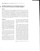 The Effect of Observation Time and Sampling Frequency on Mean Daily Maximum, Minimum and Average Temperature