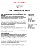 Solar Domestic Water Heating