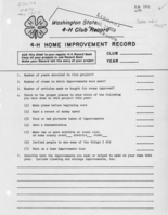 Washington state 4-H club record: 4-H home improvement record