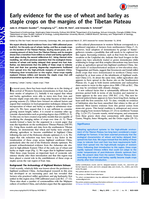 Early Evidence for the use of wheat and barley as staple crops on the margins of the Tibetan Plateau