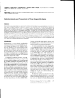 Selenium levels and productivity in three Oregon elk herds
