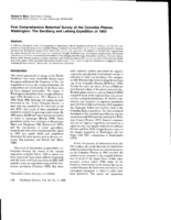 First Comprehensive Botanical Survey of the Columbia Plateau, Washington: The Sandberg and Leiberg Expedition of 1893