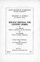 Sewage disposal for country homes (revised July 1916)