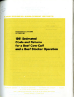 Farm business management reports: 1981 estimated costs and returns for a beef cow-calf and a beef stocker operation