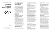Stretching Irrigation Water Supplies