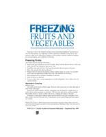 Freezing Fruits and Vegetables