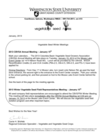 Vegetable Seed Notes, January 2013