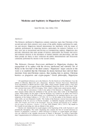 Medicine and Sophistry in Hippolytus' Refutatio