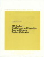 1981 blueberry establishment and production costs and returns, western Washington