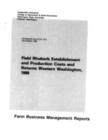 Field rhubarb establishment and production costs and returns, western Washington, 1986