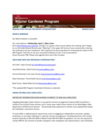 Master Gardener Program Newsletter, March 2015