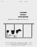 Loose stall housing: construction and management for dairy cattle