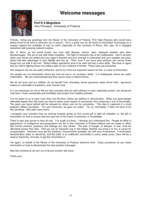 Welcome message, 5th International Conference of Animal Health Information Specialists