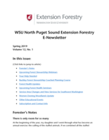 WSU North Puget Sound Extension Forestry E-Newsletter, Spring 2019