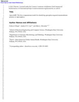 ApicoAMP: The first computational model for identifying apicoplast-targeted transmembrane proteins in Apicomplexa