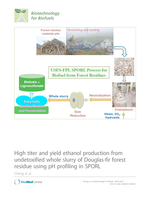 High titer and yield ethanol production from undetoxified whole slurry of Douglas-fir forest residue using pH-profiling in SPORL