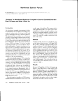 "Science" in Northwest science: Changes in journal content over the past 70 years and what it tells us