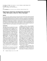 Plants Survival, Growth Form and Regeneration Following the 18 May1980 Eruption of Mount St. Helens