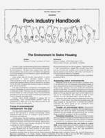 The environment in swine housing