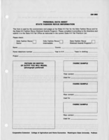 Personal data sheet: State fashion revue information