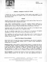 Chemical thinning of Bartlett pears