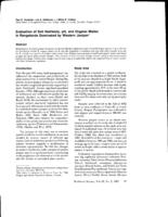 Evaluation of Soil Nutrients p.H, and Organic Matter in Rangelands Dominated by Western Juniper