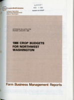 1986 crop budgets for northwest Washington