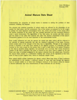 Animal manure data sheet