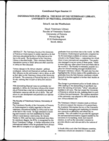 Information for Africa: the role of the Veterinary Library, University of Pretoria, Onderstepoort