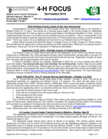 WSU Klickitat County Extension 4-H Focus, September 2016