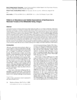 Patterns of abundance and habitat associations of earthworms in remnant forests of the Willamette Valley, Oregon