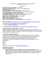 Grays Harbor County 4-H News Blast, March 17, 2017