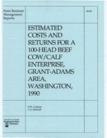 Estimated costs and returns for a 100-head beef cow/calf enterprise, Grant-Adams area, Washington, 1990