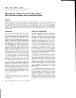 Age Estimates of Brook Trout from High-Elevation Rocky Mountain Streams using Scales and Otoliths