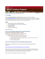 Master Gardener Program Newsletter, July 2015