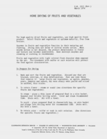 Home drying of fruits and vegetables