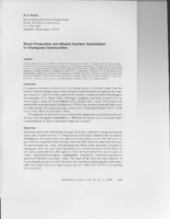 Shoot Production and Mineral Nutrient Assimilation in Cheatgrass Communities